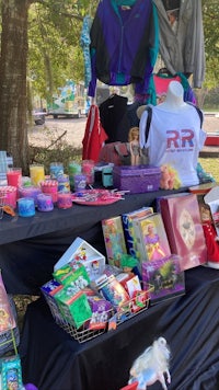 a table with a variety of items on it