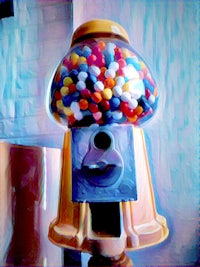 an image of a gumball machine filled with candy
